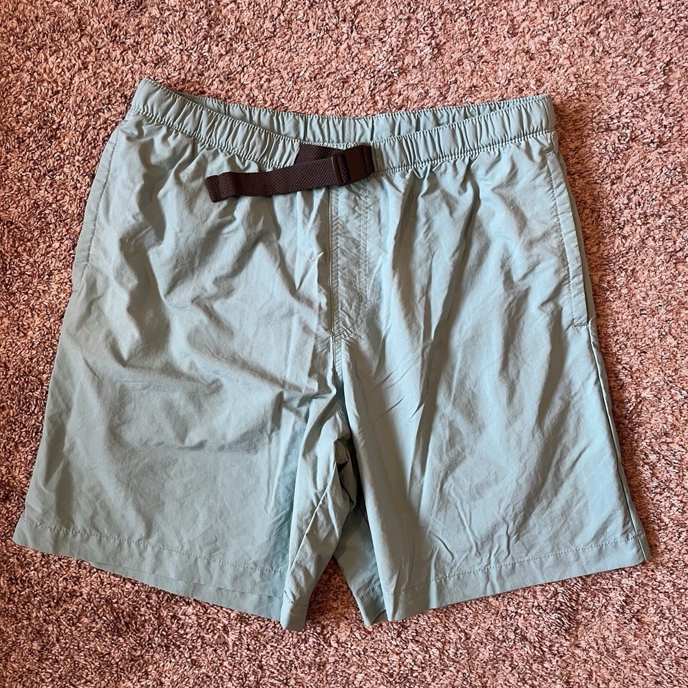 Columbia Swim Trunks Size M Turquoise Blue Adjustable Waist Shorts Omni-Shade
